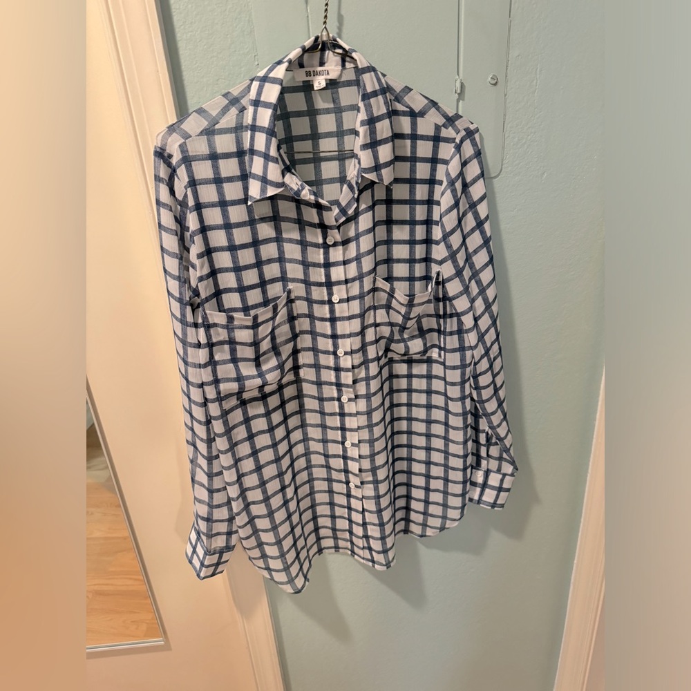 BB Dakota Sheer Flannel Button Down Shirt